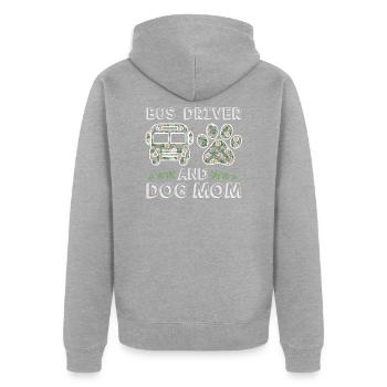 Bus Driver And Dog Mom Cute Flowers Gift For Women - Unisex Premium Bio Zip Hoodie - Grau meliert - Hinten - Nico (187cm)