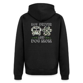 Bus Driver And Dog Mom Cute Flowers Gift For Women - Unisex Premium Bio Zip Hoodie - Schwarz - Hinten - Nico (187cm)