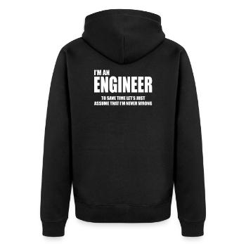 Je suis un ingénieur pour gagner du temps Supposons simplement - Veste à capuche bio Premium Unisexe - noir - Dos - Nico (187cm)