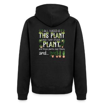 All I Need Is This Plant And That Other Plant - Veste à capuche bio Premium Unisexe - noir - Dos - Nico (187cm)