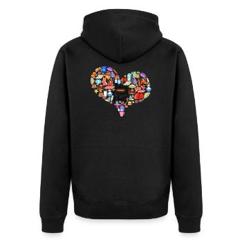 Baking Lovers T Shirt Baking Is A Work Of Heart - Unisex Premium Organic Zip Hoodie - black - Back - Nico (187cm)
