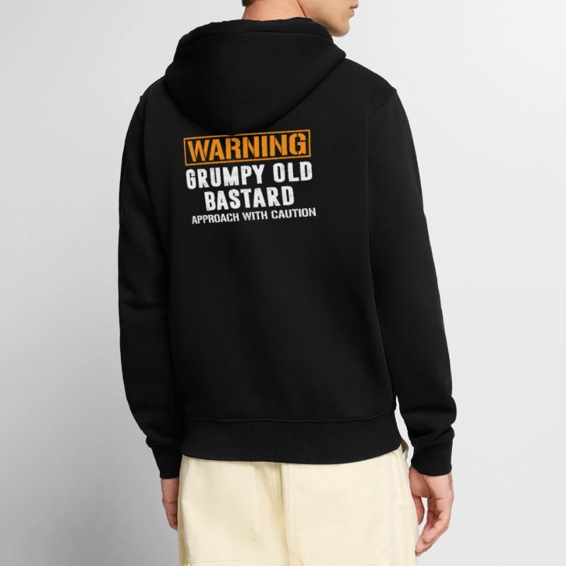 Warning Grumpy Old Bastard T Shirt Grumpy Bastard Unisex Premium Bio Zip Hoodie
