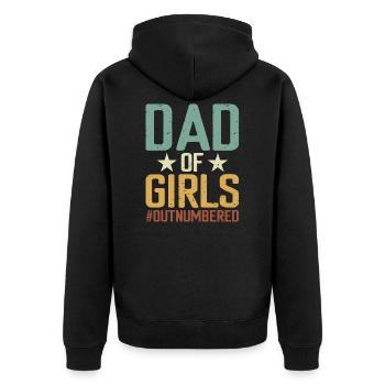 T-shirt Papa Of Girl Outdumbered - Veste à capuche bio Premium Unisexe - noir - Dos - Nico (187cm)