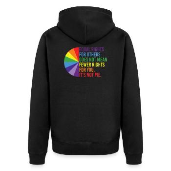 Equal Rights For Others Does Not Mean Fewer Rights - Unisex Premium Bio Zip Hoodie - Schwarz - Hinten - Nico (187cm)