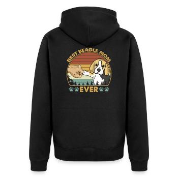 Best Beagle Mom Ever T-Shirt - Unisex Premium Organic Zip Hoodie - black - Back - Nico (187cm)