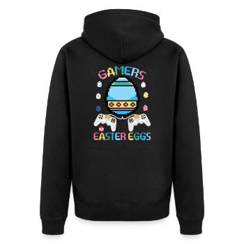 Gamer Easter Eggs - Veste à capuche bio Premium Unisexe - noir - Dos - Nico (187cm)