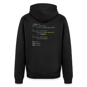 Baby Eat Poop Sleep Coding Onesie - Unisex Premium Bio Zip Hoodie - Schwarz - Hinten - Nico (187cm)