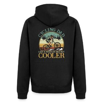 Cycling Dad Regular Dad But Cooler Vintage Sunset - Unisex Premium Bio Zip Hoodie - Schwarz - Hinten - Nico (187cm)