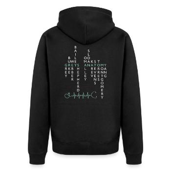 Grey's Anatomy Cast Names - Unisex Premium Organic Zip Hoodie - black - Back - Nico (187cm)