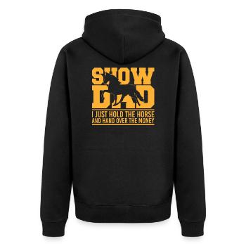 Horse Show Dad Hold The Horse - Unisex Premium Organic Zip Hoodie - black - Back - Nico (187cm)
