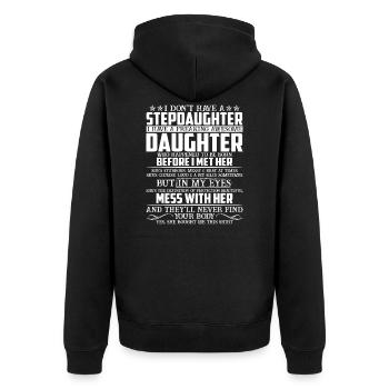 Step Daughter I Have A Freaking Awesome Daughter - Unisex Premium Organic Zip Hoodie - black - Back - Nico (187cm)