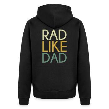Rad Like Dad Baby Onesie - Unisex Premium Bio Zip Hoodie - Schwarz - Hinten - Nico (187cm)