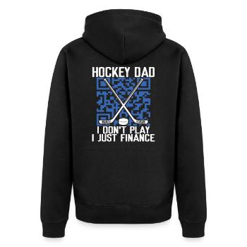 Hockey Dad I Don’t Play I Just Finance - Veste à capuche bio Premium Unisexe - noir - Dos - Nico (187cm)