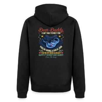 Love The Bump Dad - Unisex Premium Organic Zip Hoodie - black - Back - Nico (187cm)