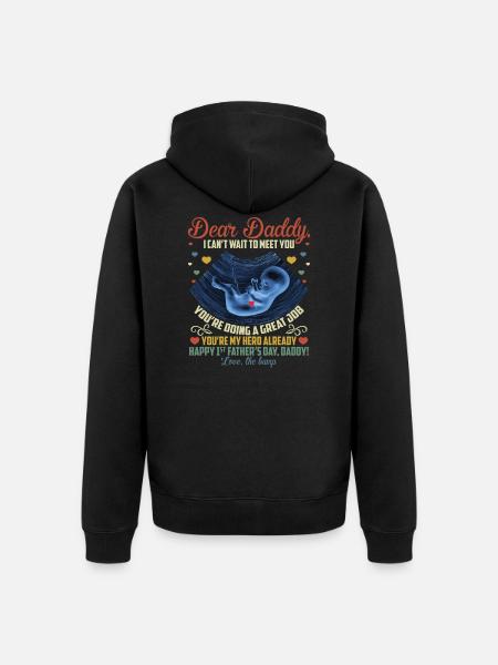 Love The Bump Dad - Unisex Premium Organic Zip Hoodie - black