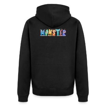 Monster Daddy and Baby Matching - Unisex Premium Bio Zip Hoodie - Schwarz - Hinten - Nico (187cm)