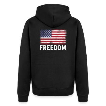 Freedom American Flag - Veste à capuche bio Premium Unisexe - noir - Dos - Nico (187cm)