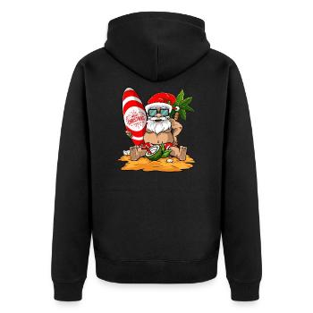 Surfing Summer Santa Merry Christmas Gift - Veste à capuche bio Premium Unisexe - noir - Dos - Nico (187cm)
