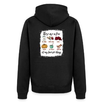 Autumn Symbols Fall Candles Colorful Leaves - Unisex Premium Bio Zip Hoodie - Schwarz - Hinten - Nico (187cm)