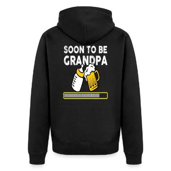 Soon To Be Grandpa Promoted Grandfather - Unisex Premium Bio Zip Hoodie - Schwarz - Hinten - Nico (187cm)