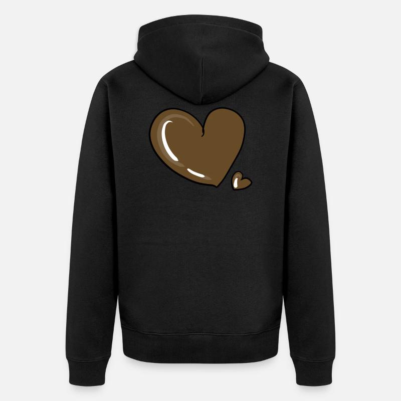 cœur en chocolat - Veste à capuche bio Premium Unisexe - noir