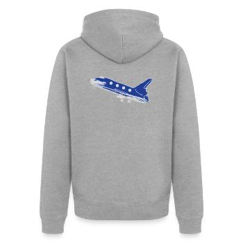 voyage vol rocketpinke fusée voyage voyage flie - Veste à capuche bio Premium Unisexe - gris chiné - Dos - Nico (187cm)