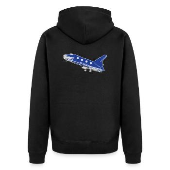 reise fliegen raketepinke rakete reisen reise flie - Unisex Premium Bio Zip Hoodie - Schwarz - Hinten - Nico (187cm)