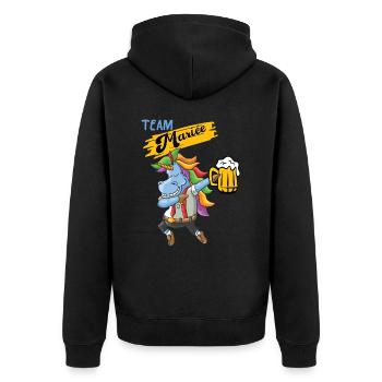 beauf humour collègue drôle drôle papa beauf - Veste à capuche bio Premium Unisexe - noir - Dos - Nico (187cm)