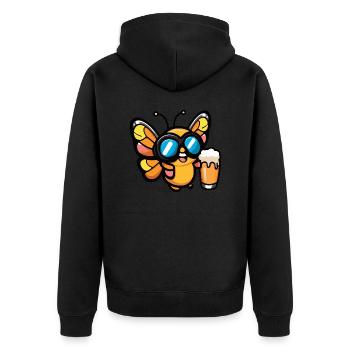 Butterfly Après-Ski Bière Bande Dessinée - Veste à capuche bio Premium Unisexe - noir - Dos - Nico (187cm)