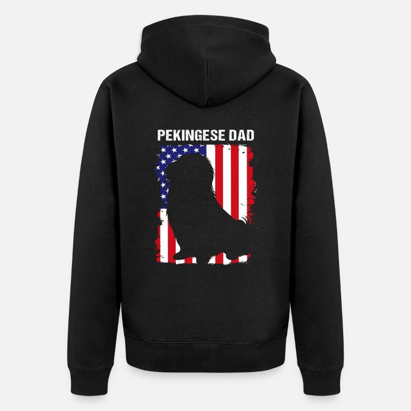 Pékinois - Veste à capuche bio Premium Unisexe - noir