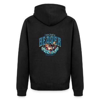 I am just a surfing Beaver - Unisex Premium Organic Zip Hoodie - black - Back - Nico (187cm)
