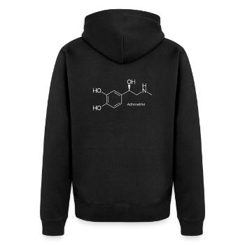 Adrenaline molecule - white by name - Unisex Premium Organic Zip Hoodie - black - Back - Nico (187cm)
