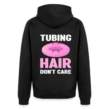 Rafting - Unisex Premium Bio Zip Hoodie - Schwarz - Hinten - Nico (187cm)