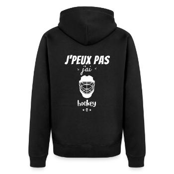 J peux pas j ai Hockey - Veste à capuche bio Premium Unisexe - noir - Dos - Nico (187cm)