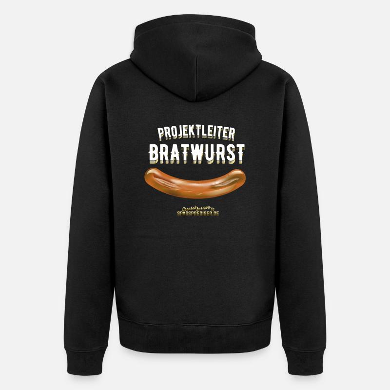Projektleiter Bratwurst das Original Grill Design - Unisex Premium Bio Zip Hoodie - Schwarz