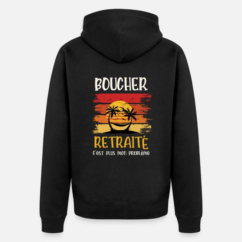 boucher retraité - Veste à capuche bio Premium Unisexe - noir