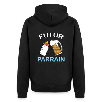 le Meilleur futur Parrain Cadeau Naissance Filleul - Veste à capuche bio Premium Unisexe - noir - Dos - Nico (187cm)