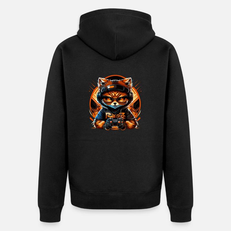 Chat de jeu - Veste à capuche bio Premium Unisexe - noir