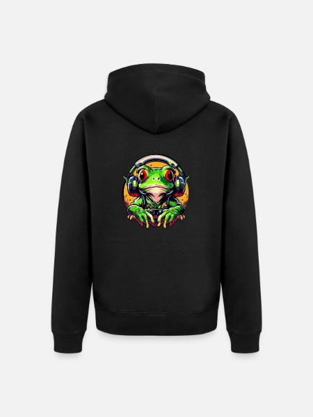 gaming frog - Unisex Premium Bio Zip Hoodie - Schwarz