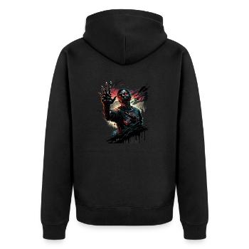 zombie - Unisex Premium Organic Zip Hoodie - black - Back - Nico (187cm)