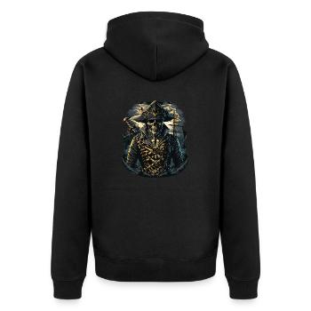 Dead Pirate - Unisex Premium Organic Zip Hoodie - black - Back - Nico (187cm)