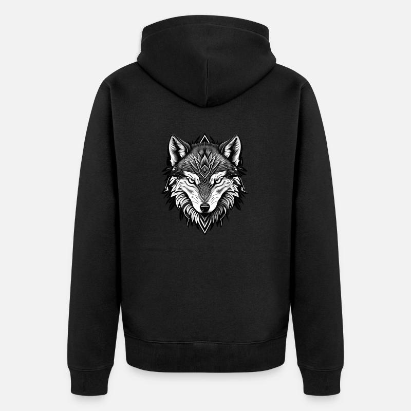 Tête de loup - Veste à capuche bio Premium Unisexe - noir