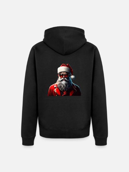 hipster claus - Unisex Premium Bio Zip Hoodie - Schwarz
