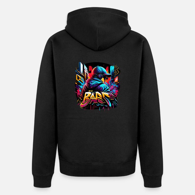 Graffitti Garçon - Veste à capuche bio Premium Unisexe - noir