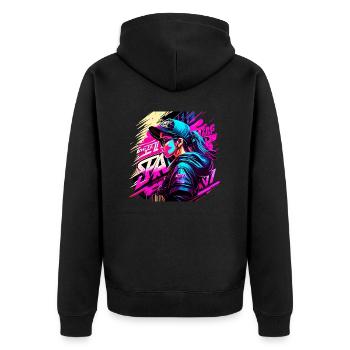 graffitti girl - Unisex Premium Bio Zip Hoodie - Schwarz - Hinten - Nico (187cm)