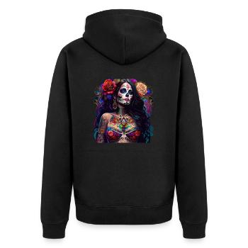 Pretty Dia de Muertos - Veste à capuche bio Premium Unisexe - noir - Dos - Nico (187cm)