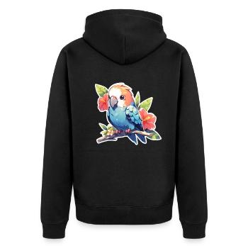Parrot and bird keeping - Unisex Premium Organic Zip Hoodie - black - Back - Nico (187cm)