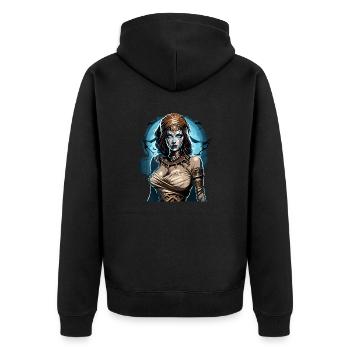Venus - Unisex Premium Organic Zip Hoodie - black - Back - Nico (187cm)