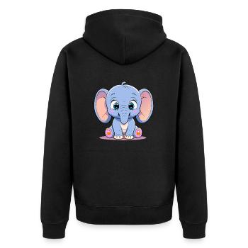 éléphant mignon - Veste à capuche bio Premium Unisexe - noir - Dos - Nico (187cm)