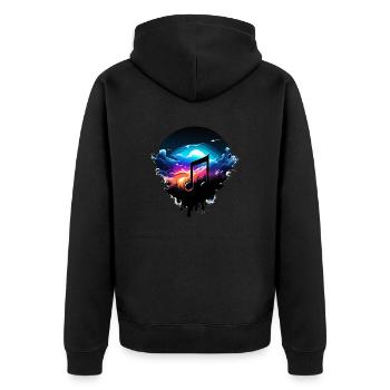 note de musique - Veste à capuche bio Premium Unisexe - noir - Dos - Nico (187cm)